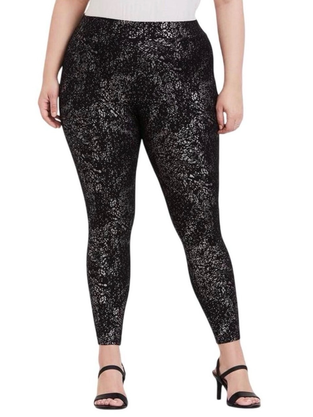 Torrid High Waist Premium Leggings Metallic Splatter Black